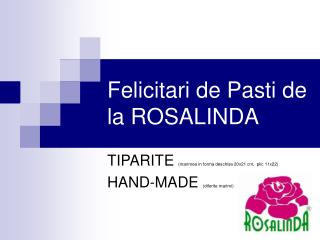 Felicitari de Pasti de la ROSALINDA