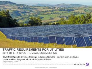 TRAFFIC REQUIREMENTS FOR UTILITIES 2014 UTILITY SPECTRUM ACCESS MEETING