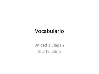 Vocabulario