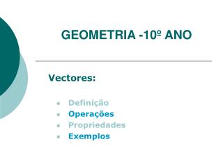 GEOMETRIA -10º ANO