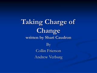Taking Charge of Change written by Shari Caudron