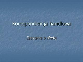 Korespondencja handlowa