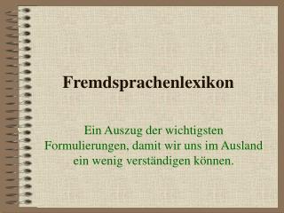 Fremdsprachenlexikon