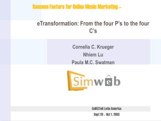eTransformation: From the four P’s to the four C’s Cornelia C. Krueger Nhiem Lu Paula M.C. Swatman