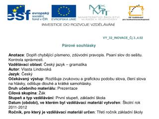 Párové souhlásky