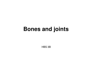 Bones and joints