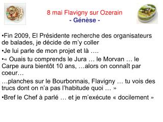 8 mai Flavigny sur Ozerain - Génèse -