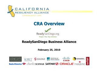 CRA Overview ReadySanDiego Business Alliance February 25, 2010