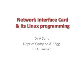 Network Interface Card &amp; its Linux programming
