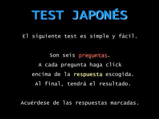 TEST JAPONÉS