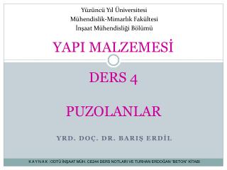 DERS 4 PUZOLANLAR