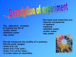 Description of experiment