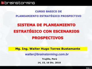 Mg. Ing. Walter Hugo Torres Bustamante