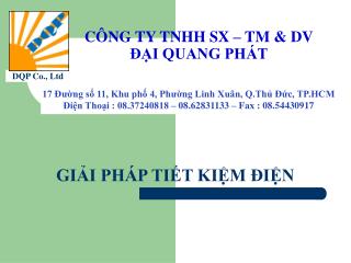 CÔNG TY TNHH SX – TM &amp; DV ĐẠI QUANG PHÁT