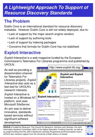 A Lightweight Approach To Support of Resource Discovery Standards