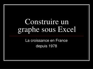 Construire un graphe sous Excel