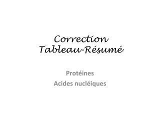 Correction Tableau-Résumé