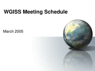 WGISS Meeting Schedule