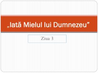 „ Iată Mielul lui Dumnezeu”