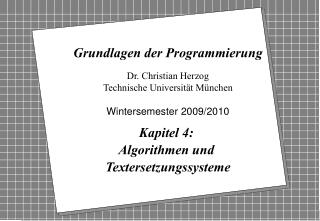 Grundlagen der Programmierung