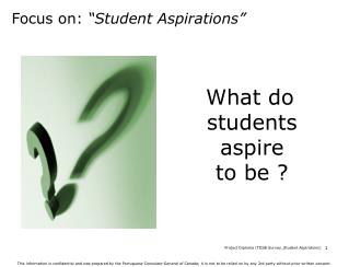 Focus on: “Student Aspirations”