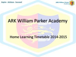 Home Learning Timetable 2014-2015