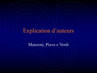 Explication d’auteurs