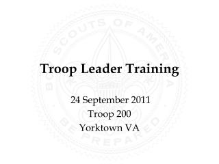 Troop Leader Training