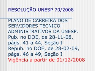 Critérios para Promoção antes do Novo Plano de Carreira