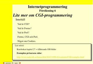 Lite mer om CGI-programmering