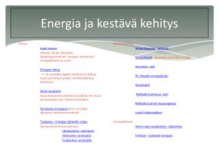 Energia ja kestävä kehitys