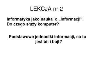 LEKCJA nr 2