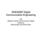 EEE4026F Digital Communication Engineering