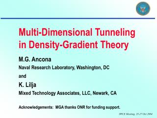 Multi-Dimensional Tunneling in Density-Gradient Theory