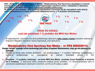 KROK PO KROKU czyli jak przekazać 1 % podatku dla MKS Ikar Mielec