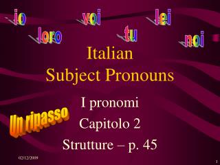 Italian Subject Pronouns