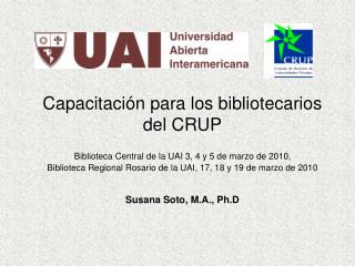 Capacitación para los bibliotecarios del CRUP