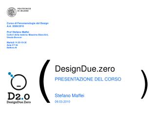 DesignDue.zero PRESENTAZIONE DEL CORSO