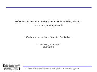Infinite-dimensional linear port Hamiltonian systems – A state space approach