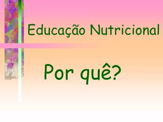 Educação Nutricional
