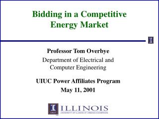 Bidding in a Competitive Energy Market