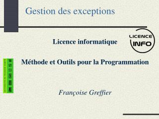 Gestion des exceptions