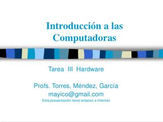 Introducción a las Computadoras