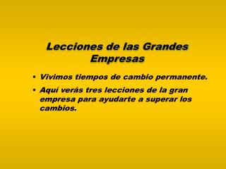 Lecciones de las Grandes Empresas