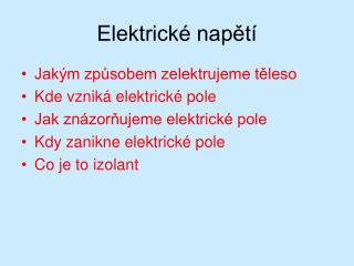 Elektrické napětí