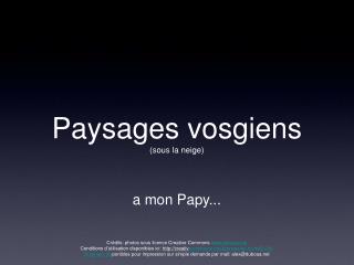 Paysages vosgiens (sous la neige)