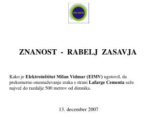 ZNANOST - RABELJ ZASAVJA