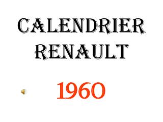 CALENDRIER RENAULT