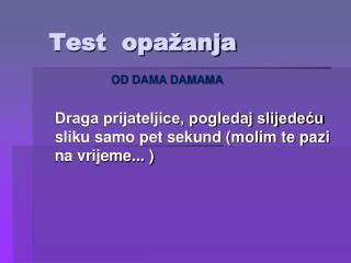 Test opažanja