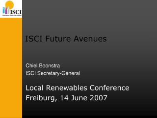 ISCI Future Avenues